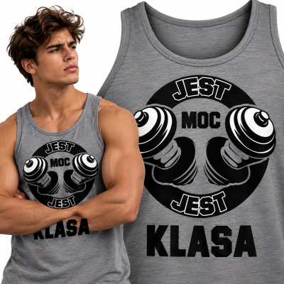 TANK TOP NA SIŁOWNIĘ   JEST MOC SIWA